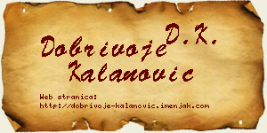 Dobrivoje Kalanović vizit kartica